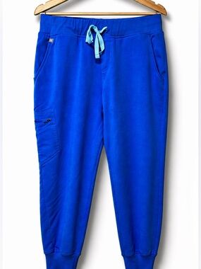 FIGS Zamora Jogger Scrub Pants XXL Petite Royal Blue Nurse Uniform Stretch